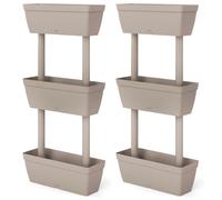 vidaXL Lot de 6 pots de fleurs Taupe 100 cm