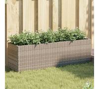 Vidaxl Jardinières Avec 3 Pots 2 Pcs Gris 105x30x32 Cm Résine Tressée