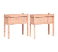 vidaXL Jardinières avec Pieds 2 pcs, Lits Surélevé, Bacs à Fleurs, Pots de Plantes, Boîtes à Fleurs Jardin Patio Terrasse, Bois Massif Douglas