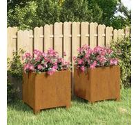 Jardinières avec Pieds Bacs à Fleurs Jardin 2 pcs Rouillé Acier Corten vidaXL
