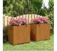 Jardinières avec Pieds Bacs à Fleurs Jardin 2 pcs Rouillé Acier Corten vidaXL