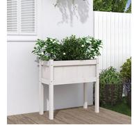 vidaXL Jardinières avec pieds – Bois de pin massif Blanc 70x31x70 cm