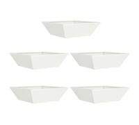vidaXL Jardinières Carrées Métalliques Blanches 50 x 15 cm - Ensemble de 5 pour l'extérieur. Fini mat, en acier robuste et élégant. Parfaites pour décorer ton jardin. Montage facile, juste besoin d'un