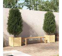 Vidaxl Jardinières D'extérieur 2 Pcs 50x50x50 Cm Bois De Pin Massif