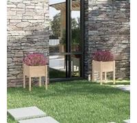 Jardinières d'extérieur 2 pcs 50x50x70 cm Bois de pin massif