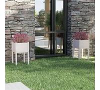 Jardinières d'extérieur 2 pcs Blanc 40x40x70 cm Bois de pin