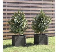Vidaxl Jardinières D'extérieur 2 Pcs Gris 31x31x31 Cm Bois De Pin