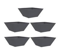 vidaXL Jardinières d'extérieur en métal Anthracite, Finition Mate, 35 x 15 cm, Ensemble de 5, Facile à Monter avec des vis, décorations intégrées, Style pour Jardins Modernes, Parfait pour Les plazas