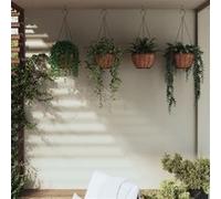 Jardinières Suspendues 4 Pcs Avec Doublure Coco Noir Ø 35x52 Cm