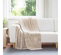 vidaXL Jeté Beige 130 x 150 cm Toison