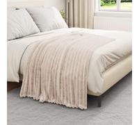vidaXL Jeté Beige 150 x 130 cm Toison