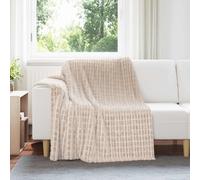 vidaXL Jeté Beige 200 x 150 cm Toison