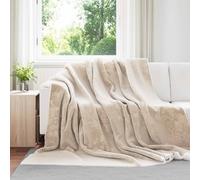 vidaXL Jeté Beige 220 x 240 cm Toison