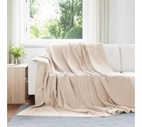 vidaXL Jeté Beige 240 x 270 cm Toison