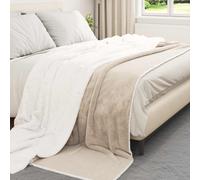 vidaXL Jeté Beige 240 x 270 cm Toison