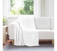 vidaXL Jeté Blanc 130 x 150 cm Toison