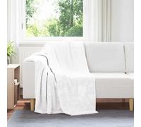 vidaXL Jeté Blanc 130 x 150 cm Toison