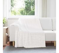 vidaXL Jeté Blanc 200 x 150 cm Toison