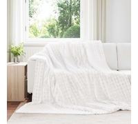 vidaXL Jeté Blanc 240 x 220 cm Toison