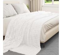 vidaXL Jeté Blanc 270 x 240 cm Toison