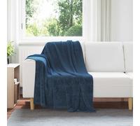 vidaXL Jeté Bleu marine 130 x 150 cm Toison