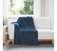 vidaXL Jeté Bleu marine 130 x 150 cm Toison