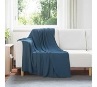 vidaXL Jeté Bleu marine 170 x 130 cm Toison