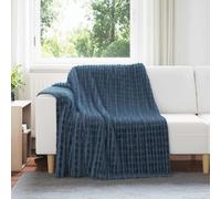 vidaXL Jeté Bleu marine 200 x 150 cm Toison