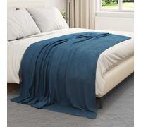 vidaXL Jeté Bleu marine 200 x 150 cm Toison