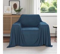 vidaXL Jeté Bleu marine 210 x 140 cm Toison