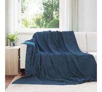 vidaXL Jeté Bleu marine 220 x 240 cm Toison