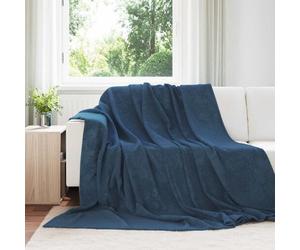 vidaXL Jeté Bleu marine 220 x 240 cm Toison