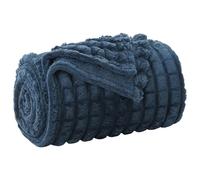 Vidaxl Jeté Bleu Marine 240 X 220 Cm Toison