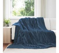vidaXL Jeté Bleu marine 270 x 240 cm Toison
