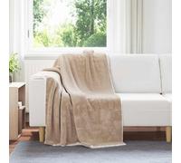 vidaXL Jeté Camel 130 x 150 cm Toison