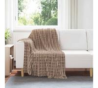 vidaXL Jeté Camel 150 x 130 cm Toison