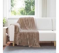 vidaXL Jeté Camel 150 x 130 cm Toison