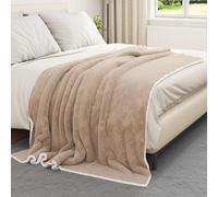 vidaXL Jeté Camel 150 x 200 cm Toison