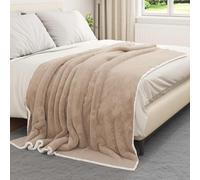 vidaXL Jeté Camel 150 x 200 cm Toison