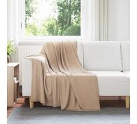 vidaXL Jeté Camel 170 x 130 cm Toison