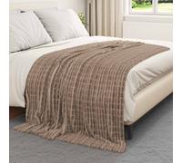 vidaXL Jeté Camel 200 x 150 cm Toison