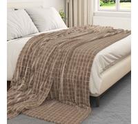 vidaXL Jeté Camel 240 x 220 cm Toison