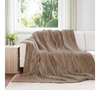 vidaXL Jeté Camel 240 x 220 cm Toison