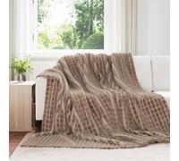 vidaXL Jeté Camel 270 x 240 cm Toison