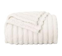 vidaXL Jeté Crème 150 x 130 cm Toison