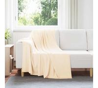 vidaXL Jeté Crème 170 x 130 cm Toison