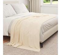 vidaXL Jeté Crème 210 x 140 cm Toison