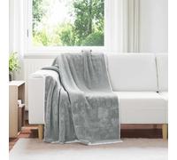 vidaXL Jeté Gris 130 x 150 cm Toison