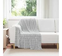 vidaXL Jeté Gris 150 x 130 cm Toison