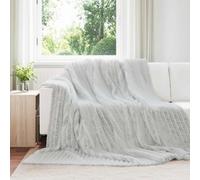 vidaXL Jeté Gris 240 x 220 cm Toison